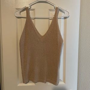 Tan V line Top